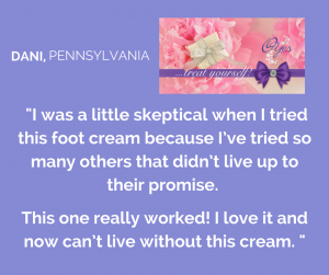 Young woman's testimonial for O Yes Foot Cream