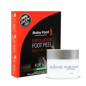 Edorai Soft, Silky, Sensual Foot Cream with Baby Foot for Men Bundle